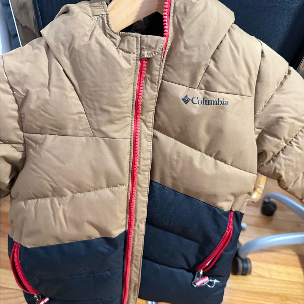 Columbia Black and Tan Jacket with Red Accents boy toddler